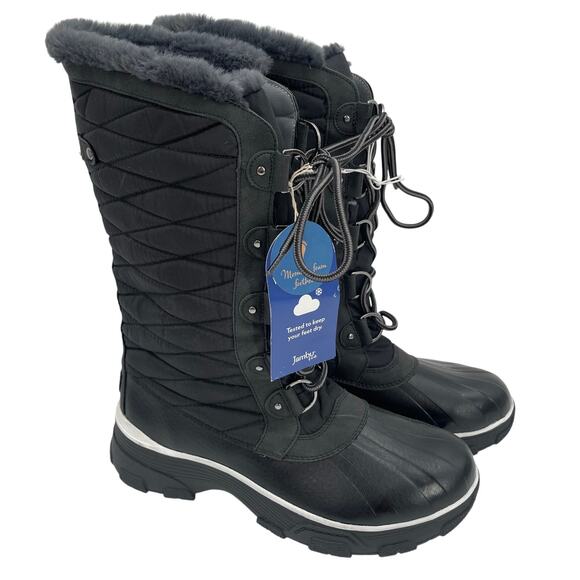 JBU Shoes - JBU JAMBU & CO Lorina Boots Size 10 Faux Fur Black Waterproof Memory Foam NWT